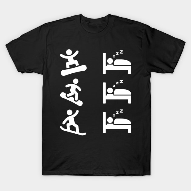 Lispe Snowboard Sleep Repeat T-Shirt by Lispe